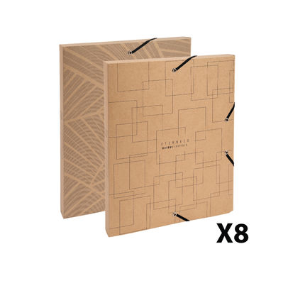 Exacompta Eterneco Cardboard Box File 25mm Assorted (Pack of 8)