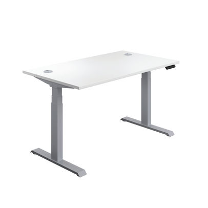 Jemini 1200x800mm White/Silver Sit Stand Desk