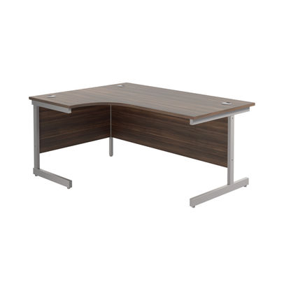 Jemini 1600mm Dark Walnut/Silver Left Hand Radial Desk