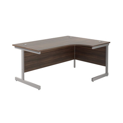 Jemini 1600mm Dark Walnut/Silver Right Hand Radial Desk