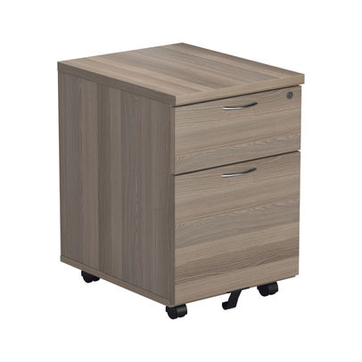 Jemini H595mm Grey Oak 2 Drawer Mobile Pedestal