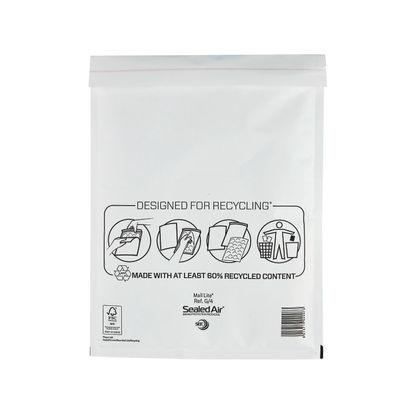 Mail Lite Bubble Postal Bag White G4-240x330 (Pack of 50)