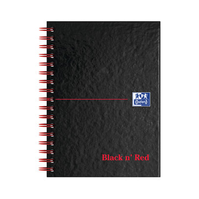 Black n’ Red A6 Wire Bound Hardback Notebooks (Pack of 5)