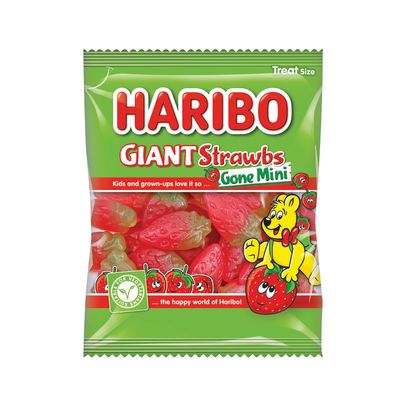 Haribo Strawbs Gone Mini Bags 16g (Pack of 100)