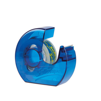 Sellotape Super Clear Tape Dispenser + Roll 18mmx15m (Pack of 6)