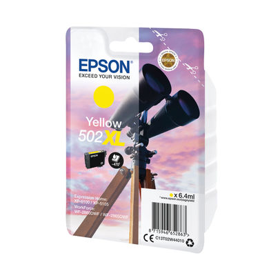 Epson 502XL Yellow High Capacity Ink Cartridge - C13T02W44010