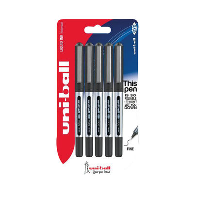 uni-ball UB-150 Eye Rollerball Pen Fine Black (Pack of 5)