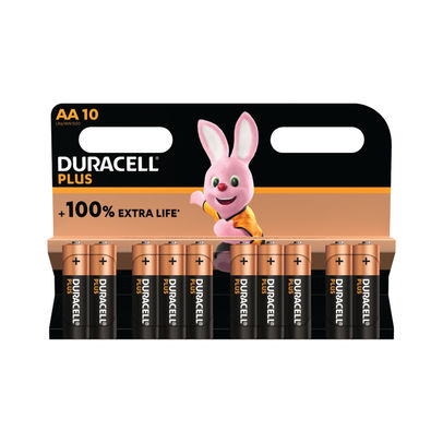 Duracell Plus AA Battery Alkaline 100% Extra Life