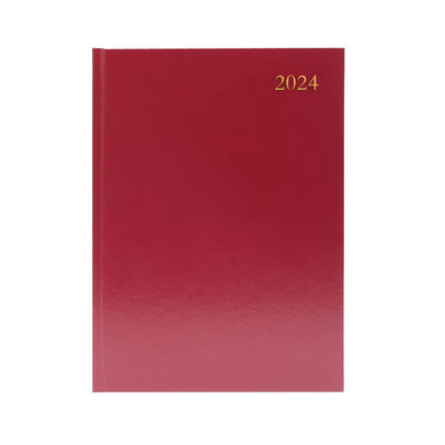 Desk Diary DPP A4 Appt Burgundy 2024
