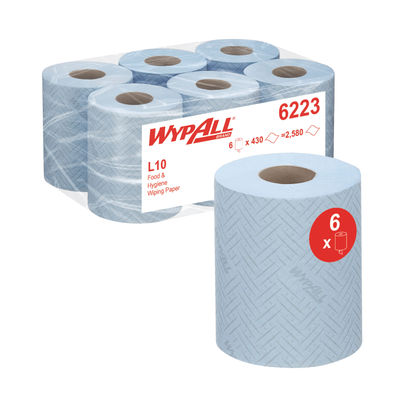 WypAll L10 Blue Food/Hygiene Wiping Paper Roll (Pack of 6)