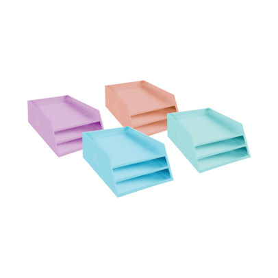 Exacompta Aquarel Letter Tray Set Assorted Pastel (Pack of 4)