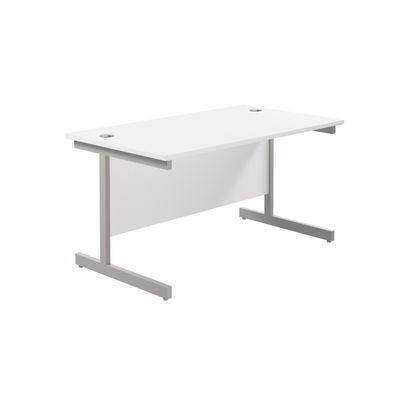 Jemini 1200x800mm White/Silver Single Rectangular Desk