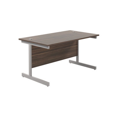 Jemini 1200x800mm Dark Walnut/Silver Single Rectangular Desk