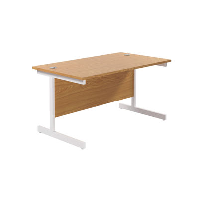 Jemini 1400x800mm Nova Oak/White Single Rectangular Desk