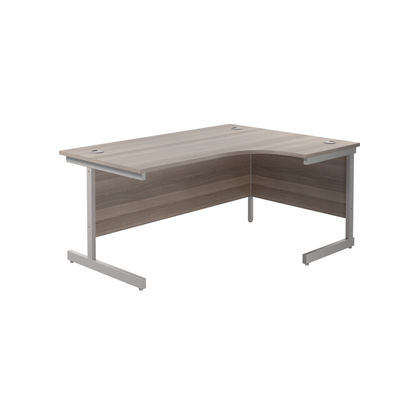 Jemini 1600mm Grey Oak/Silver Right Hand Radial Desk