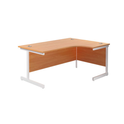 Jemini Radial 1600x1200x730mm Beech/White Right Hand Cantilever Desk