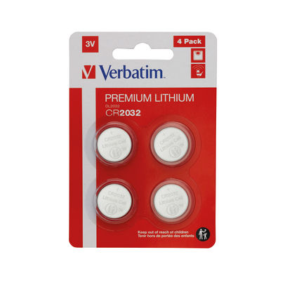 Verbatim CR2032 3V Premium Lithium Battery (Pack of 4)