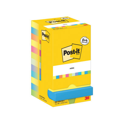 Post-it Notes 76x76mm Energetic (Pack of 8 + 4 FOC)