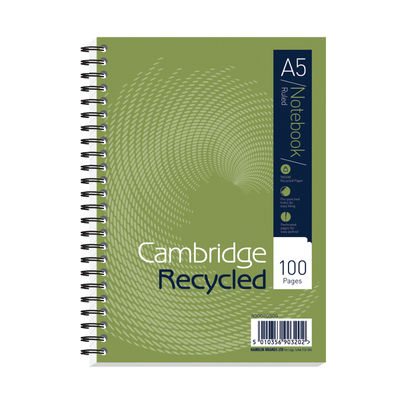 Cambridge A5 Recycled Wirebound Notebooks (Pack of 5)