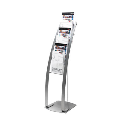 Deflecto Six Pocket Literature Floor Stand A4 Silver