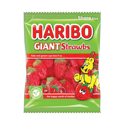 Haribo 140g Giant Strawbs Bags (Pack of 12)