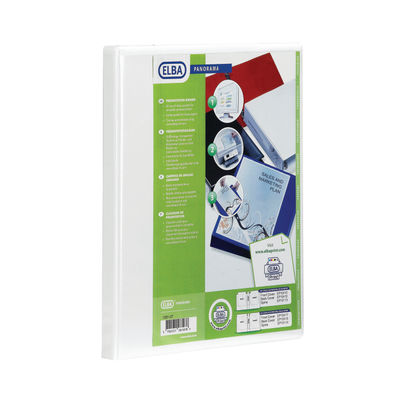 Elba Panorama White A4 2 D-Ring Binder 65mm (Pack of 4)