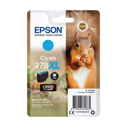 Epson 378XL High Capacity Cyan Ink Cartridge - C13T37924010