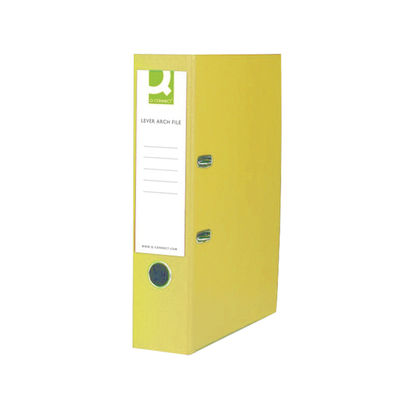 Q-Connect 70mm Lever Arch File Polypropylene Foolscap Yellow (Pack of 10)