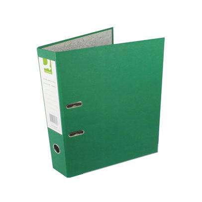 Q-Connect Lever Arch File Paperbacked Foolscap Green (Pack of 10)