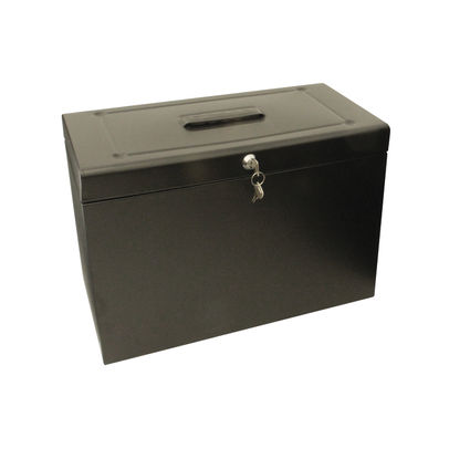 Cathedral Black Foolscap Lockable Metal Box File