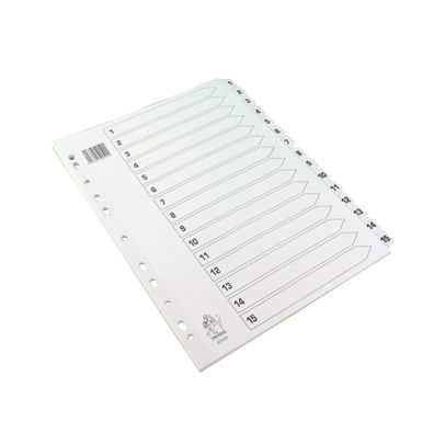 A4 White 1-15 Mylar Index Dividers