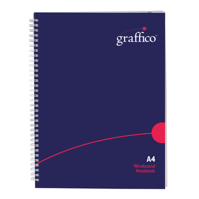 Graffico A4 Hard Cover Wirebound 160 Page Notebook