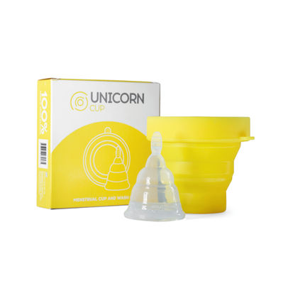 Unicorn Medical Grade Silicone Menstrual Cup/Sterilise Unit Yellow