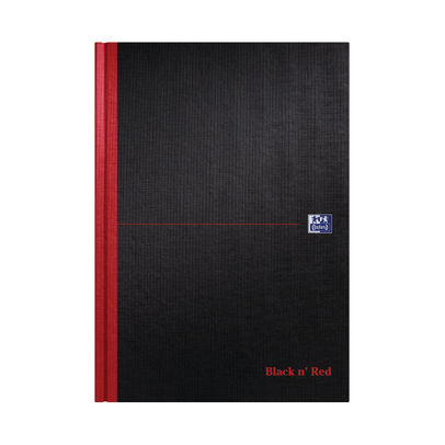 Black n’ Red A4 Casebound Hardback Feint Ruled Notebook