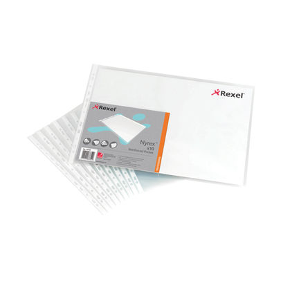 Rexel Nyrex A3/A4 Landscape Punched Pockets (Pack of 10)