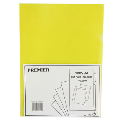 Yellow A4 Cut Flush Folders (Pack of 100)