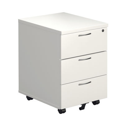 Jemini H595mm White 3 Drawer Mobile Pedestal