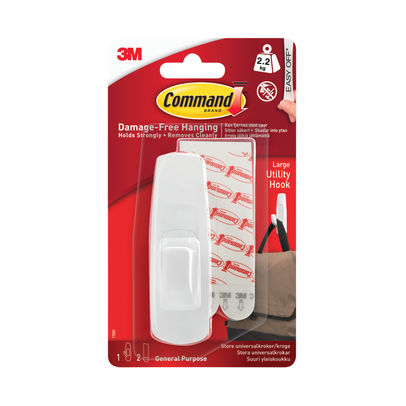 3M Command Large White Adhesive Utility Hook