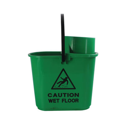 2Work 15 Litre Green Plastic Mop Bucket with Wringer