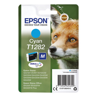 Epson T1282 Cyan Ink Cartridge - C13T12824012