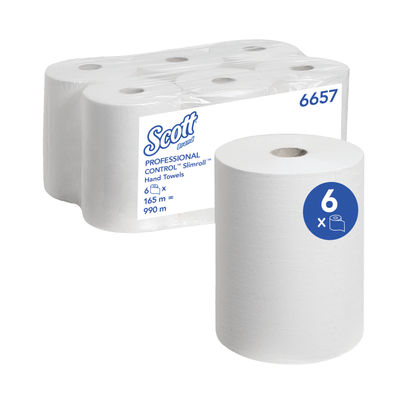 Scott Slimroll White 1-Ply Hand Towel Roll (Pack of 6)