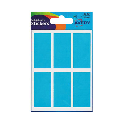 Avery Self Adhesive Blue Labels (Pack of 36)