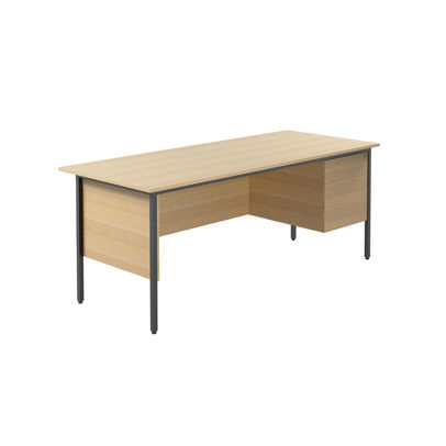 Serrion 1800x750mm Ferrera Oak 3 Drawer Pedestal 4 Leg Desk