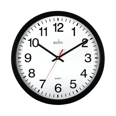 Acctim Controller Silent Sweep Wall Clock 368mm Black