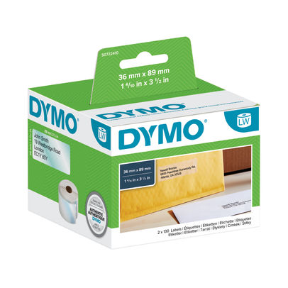 Dymo 89 x 36mm Transparent LabelWriter Address Labels (Pack of 260)