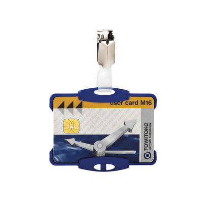 Durable Security Pass Holder With Clip Blue (Pack of 25)