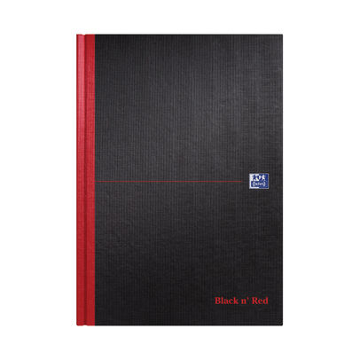 Black n' Red A4 Plain Casebound Hardback Notebook (Pack of 5)