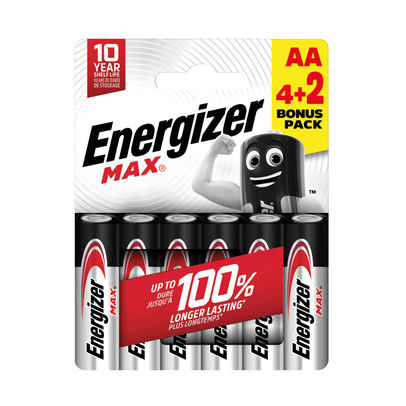 Energizer Max AA Battery (4+2) (Pack of 6)