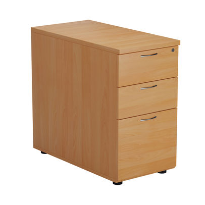 First H730mm Beech 3 Drawer Desk High Pedestal