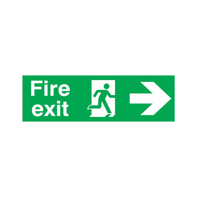 Fire Exit Running Man Arrow Right 150x450mm Safety Sign